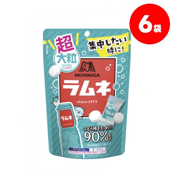 5/12限定+3％ 送料無料 森永製菓 超大粒ラムネ 60g×6個