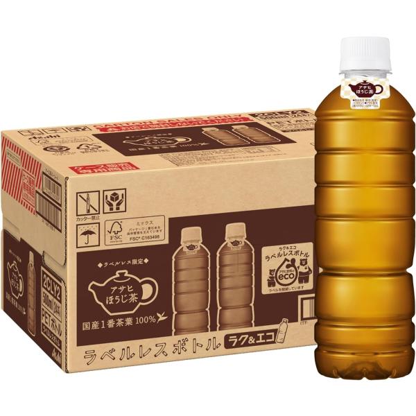 送料無料 アサヒ ほうじ茶 ラベルレスボトル PET 500ml×1ケース／24本