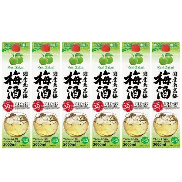 送料無料 國盛 国産南高梅 梅酒 2000ml 2L パック 1ケース/6本 北海道・沖縄県・東北・...