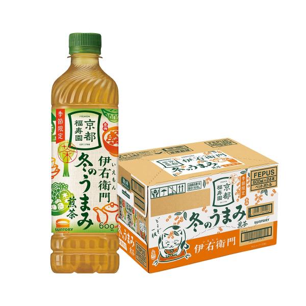 送料無料 サントリー 伊右衛門 冬のうまみ煎茶 600ml×1ケース/24本 京都 福寿園