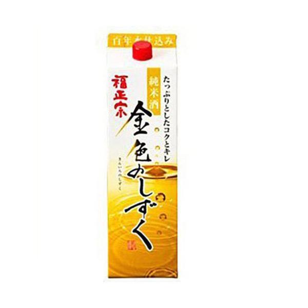 5/1限定+3％ 送料無料 福光屋 福正宗 金色のしずく 純米酒 1800ml 1.8L×6本