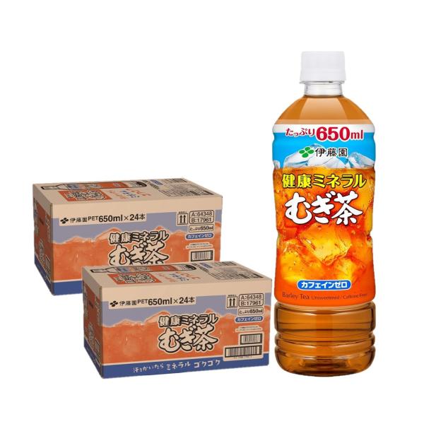あすつく 送料無料 伊藤園 健康 ミネラルむぎ茶 650ml×2ケース/48本 麦茶