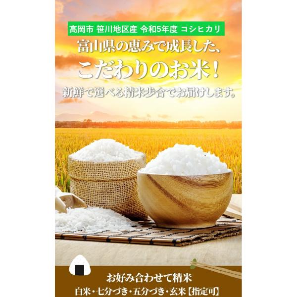 【送料無料＆精米無料】【一等米】 【選べる精米】 【令和5年産】【新米】 富山県産 コシヒカリ 玄米...