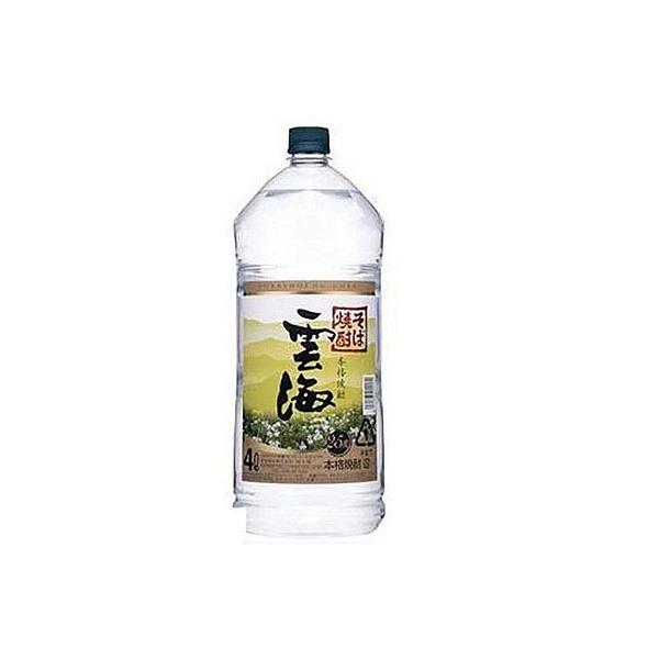 あすつく 送料無料 本格そば焼酎 雲海 そば 25度 4000ml4L×4本/1ケース