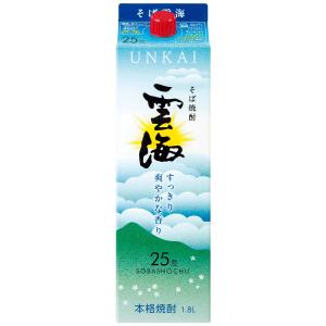 10/9は全品+2％ 雲海酒造 雲海 そば焼酎 25度 パック 1800ml