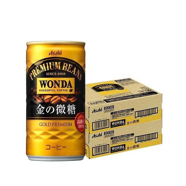 5/15限定+3％ 缶コーヒー 送料無料 アサヒ WONDA ワンダ 金の微糖 185ml×2ケース...