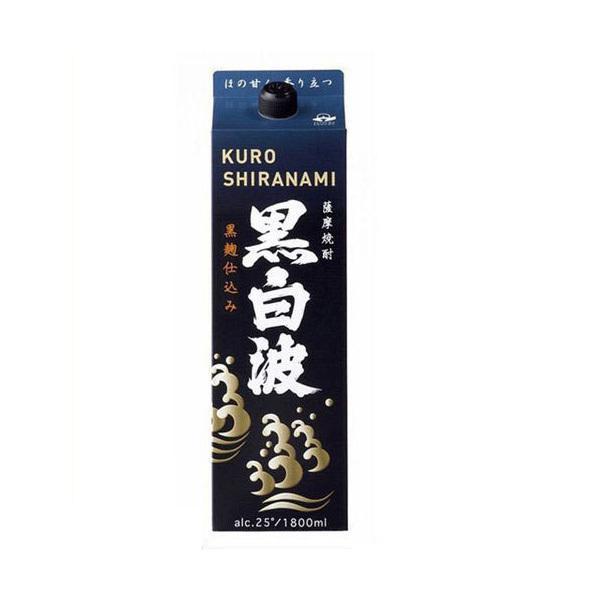 4/28限定+3％ あすつく 薩摩酒造 芋焼酎 黒白波 黒麹 25度 パック 1800ml 1.8L...