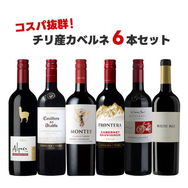 5/26限定+3％ 送料無料 チリ産カベルネ 飲み比べセット 750ml×6本 ワイン wine