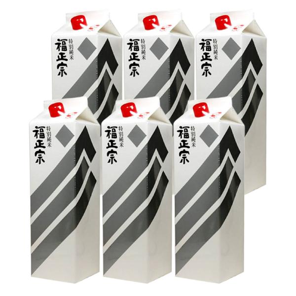 送料無料 日本酒 福光屋 福正宗 銀ラベル 特別純米酒 パック 1800ml 1.8L×6本/1ケー...