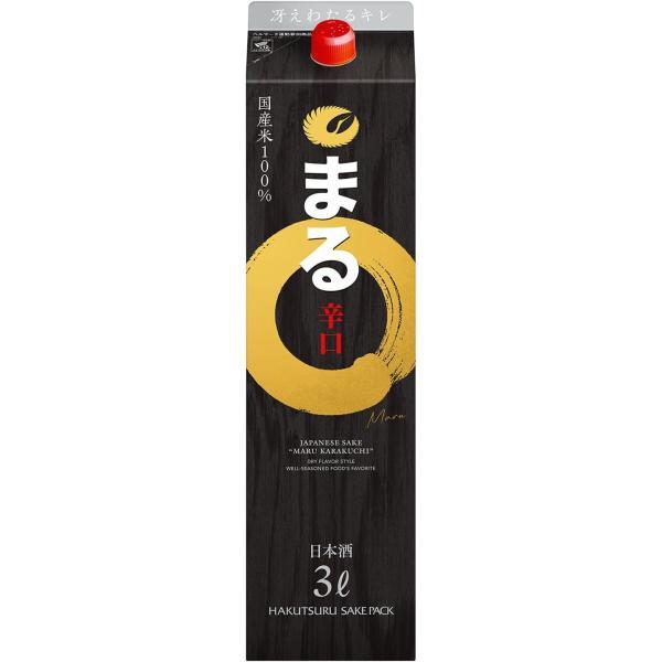 日本酒 送料無料 白鶴 まる辛口 パック 3000ml 3L×4本/1ケース