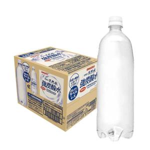 送料無料 サンガリア 伊賀の天然水 強炭酸水 ラベルレス 1000ml×1ケース/12本 炭酸 ペット プレーン 無糖 まとめ買い 割材