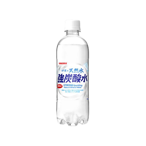 サンガリア 強炭酸水 伊賀の天然水 500ml 24本入 1ケース（24本） 1ケース1個口発送