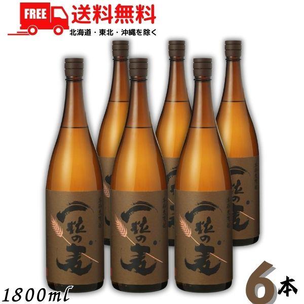 一粒の麦 25度 1.8L 瓶 1ケース 6本 1800ml 麦焼酎 西酒造 送料無料　