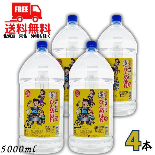 送料無料 あなたにひとめぼれ 25度 麦 5L ペット 1ケース 4本 5000ml 麦焼酎 都城酒...