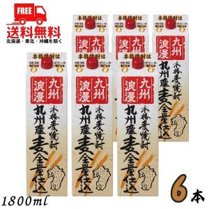 若松酒造 麦焼酎 白薩州麦 25度 紙パック 1800ml 6本 送料無料 ケース