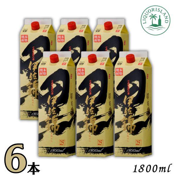 黒伊佐錦 芋焼酎 25度 1800ml 1.8L パック 6本 1ケース 大口酒造 （１ケースで１個...