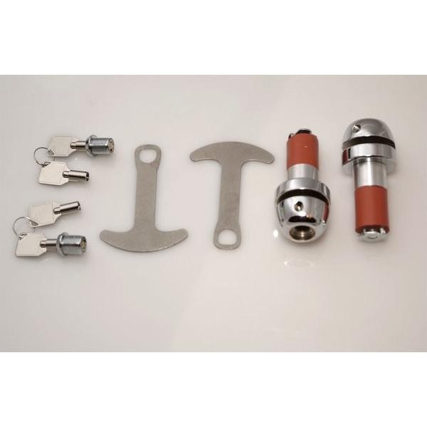 バーエンドヘルメットロック　Lidlox　1インチ ハンドル用　クローム　ダブル