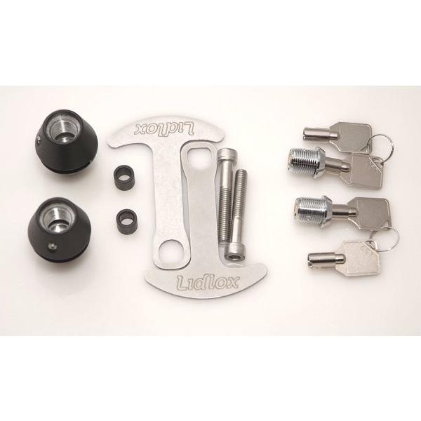 ヘルメットロック　6mmボルト汎用　ブラック　ダブル