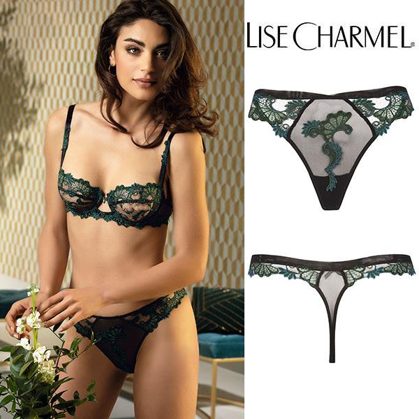 【サイズS】【サイズLL】リズシャルメル LISE CHARMEL ブラックグリーン タンガ 品番A...