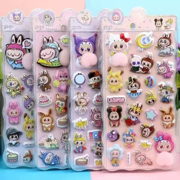 ラブブ 3Dジュエルシール アクリルラインストーン ステッカー 2枚セット シール 可愛い DIY ...