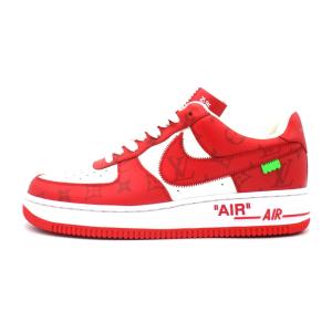 ナイキ NIKE × ルイヴィトン LOUIS VUITTON【 AIR FORCE 1 LOW 1A9VA9 】 バイ ヴァージル・アブロー ホワイト レッド スニーカー　n11644