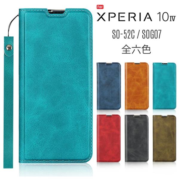 Xperia 10 IV ケース 手帳型 Xperia 10 IV スマホケース ストラップ付き 薄...