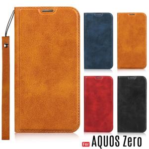 AQUOS zero ケース 手帳型 ストラップ付き 薄型 カード収納 AQUOS zero カバー 801SH SH-RM10 スマホケース