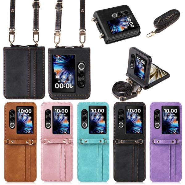 nubia Flip 2 ケース 肩掛け ショルダーストラップ付き 両手自由 落下防止 折り畳み可能...