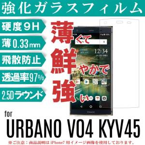 URBANO V04 ガラスフィルム URBANO V04 KYV45 ガラスフィルム クリアタイプ 表面硬度9H 衝撃吸収 気泡防止 飛散防止｜lit