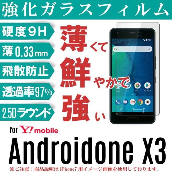 Android One X3 ガラスフィルム Android One X3 フィルム クリアタイプ ...