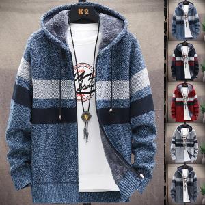 ニットカーディガン メンズ アウター トップス アウトドア 前開き ジップアップ セーター 切り替え 厚手 裏ボアジャケット 防寒保温 4色 春秋冬 20代30代40代 ニットカーディガン メンズ アウター トップス アウトドア 前開き