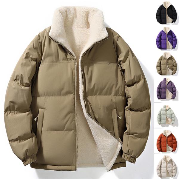 中綿ジャケット アウター メンズ キルティングジャケット 厚手 ボアジャケット ブルゾン 裏起毛 立...