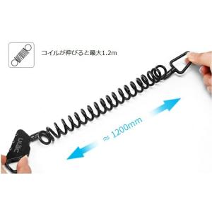 自転車携帯ワイヤーロック 75g軽量 コイル式...の詳細画像2
