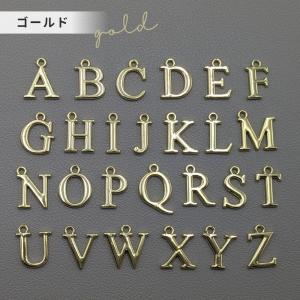 【1個】メタル アルファベット チャーム パー...の詳細画像1