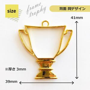 2個 トロフィー レジン枠 / gold ゴー...の詳細画像1
