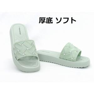 厚底 シャワーサンダル 4224 グリーン 水に強い ソフト リゾートサンダル シャワサン｜little-shoes-shop