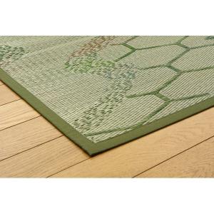 い草 花ござ/ラグマット 〔江戸間8畳 約34...の詳細画像1