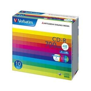 三菱ケミカルメディア CD-R 700MB PCデータ用 48倍速対応 10枚スリムケース入り ワイ...