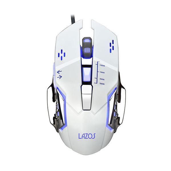 〔10個セット〕 リーダーメディアテクノ 有線ゲーミングマウス 6ボタン ホワイト L-MSG6-W...