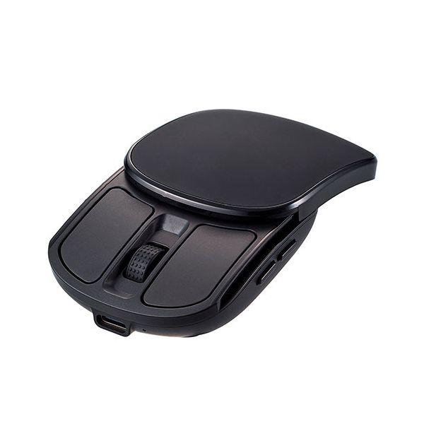 ナカバヤシ Digio 無線充電式スライド静音5ボタンBlueLEDマウス ブラック MUS-RKF...