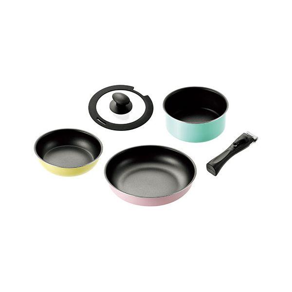 コロセレ キッチンウェア5点セット(フライパン20cm・26cm、クックポット18cm、ガラス蓋18...