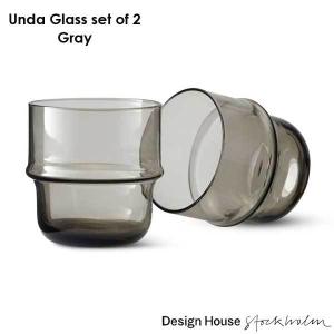 Unda Glass（ウンダグラス）2個セット グレー DESIGN HOUSE stockholm(デザインハウス・ストックホルム）北欧グラス｜little