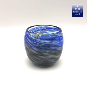 琉球ガラス工房三ツ星 藍(あい)ロックグラス 白水 日本製 : LITTLE BOX