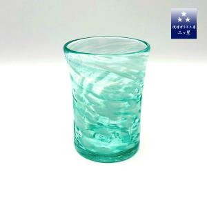 琉球ガラス工房三ツ星 藍(あい)ロックグラス 白水 日本製 : LITTLE BOX