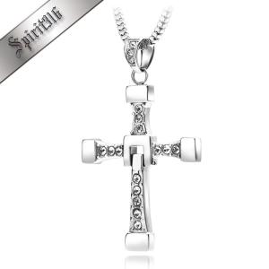 クロス フレア ネックレス ペンダント トップ チャーム シルバー