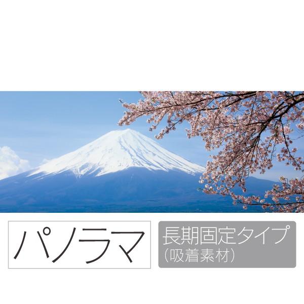 お風呂ポスター　満開の桜と富士山　パノラマ　長期固定タイプ（吸着素材）　防水ポスター　おふろポスター...