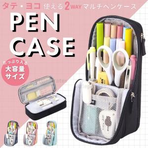 ペンケース 筆箱 収納 大容量 シンプル おしゃれ ファスナー レディース 高校生 中学生 大学生 小学生 多機能 軽量 多機能 女子 両面 仕切り