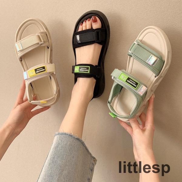 サンダル レディース スポーツサンダル  スポサン フラット  夏新作 歩きやすい コンフォートサン...