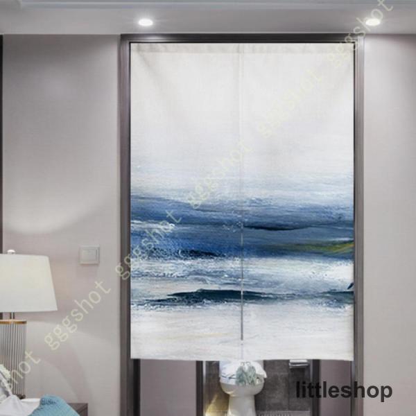 のれん 海 波 浮世絵 暖簾 つっぱり式 部屋 仕切り カーテン 目隠し 壁飾り 部屋アレンジ 間仕...