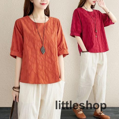 セットアップ レディース 夏 半袖 ガウチョパンツ 上下セット リネン 綿麻 夏服 2点セット 体型...